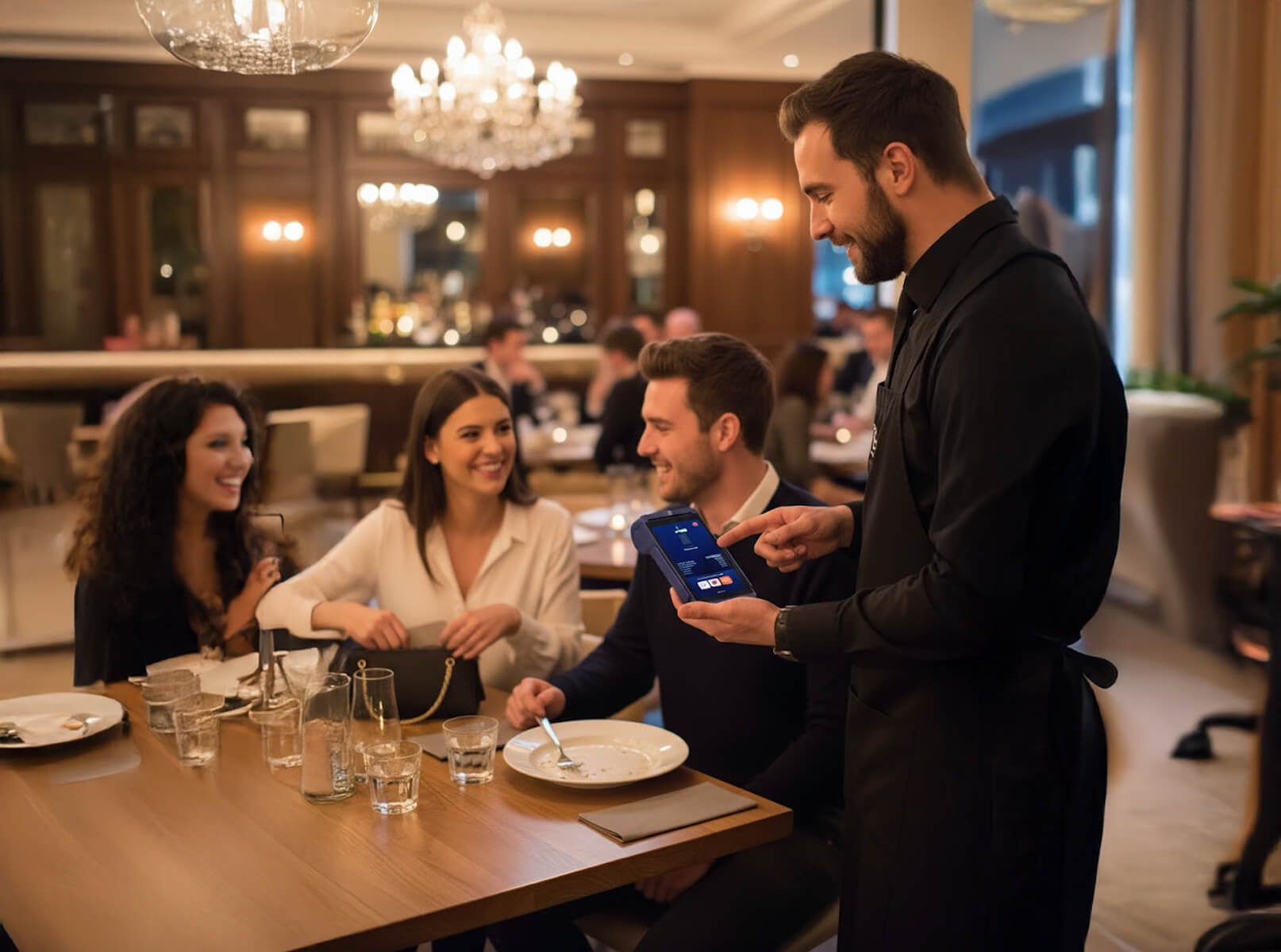 SurfPrint Pro used tableside in a restaurant
