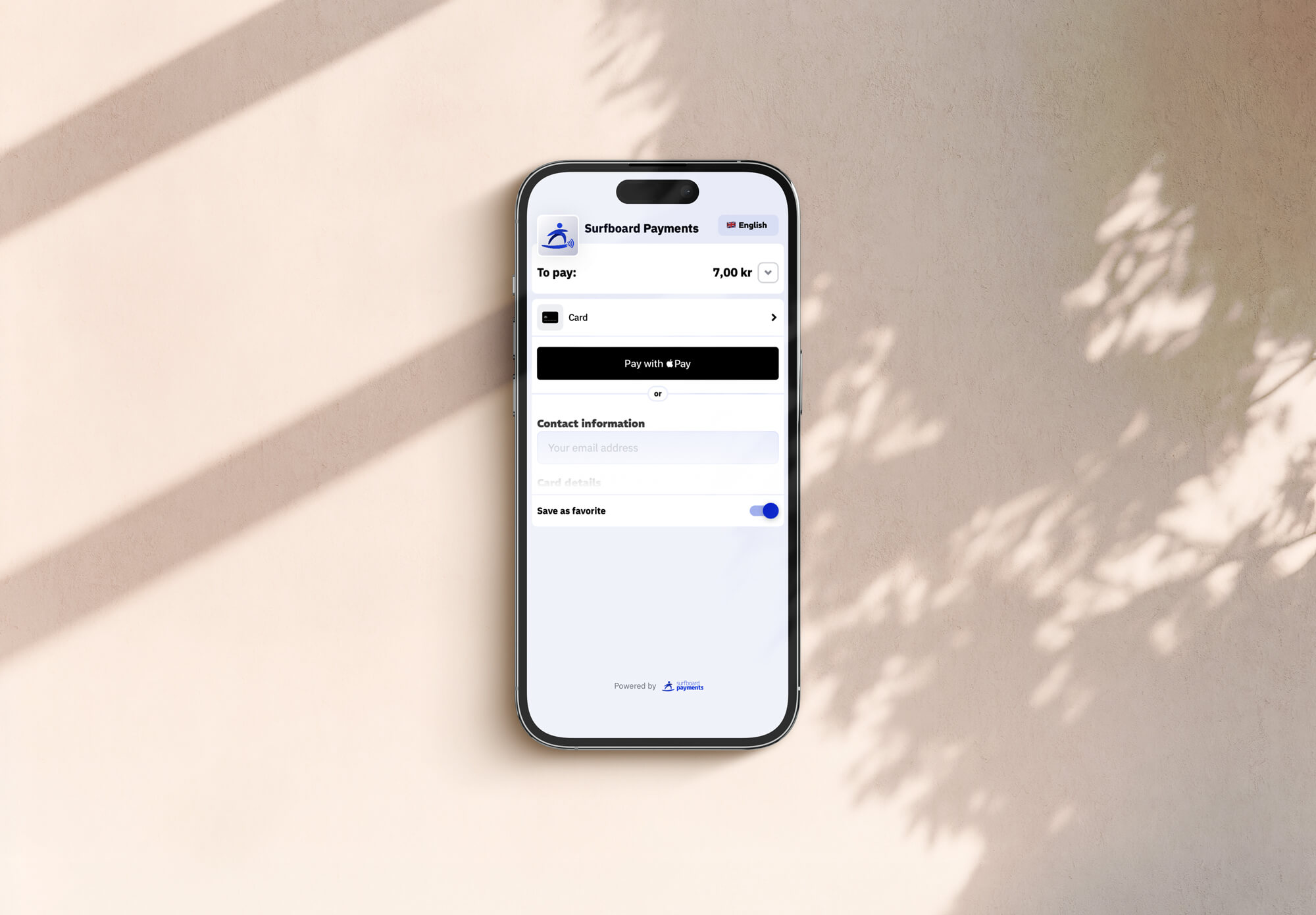 Surfboard with Apple Pay