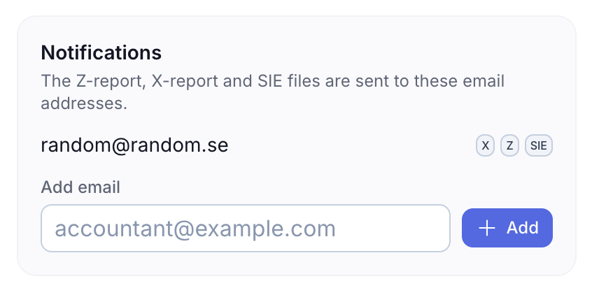 Notifications section listing additional ECR report recipients
