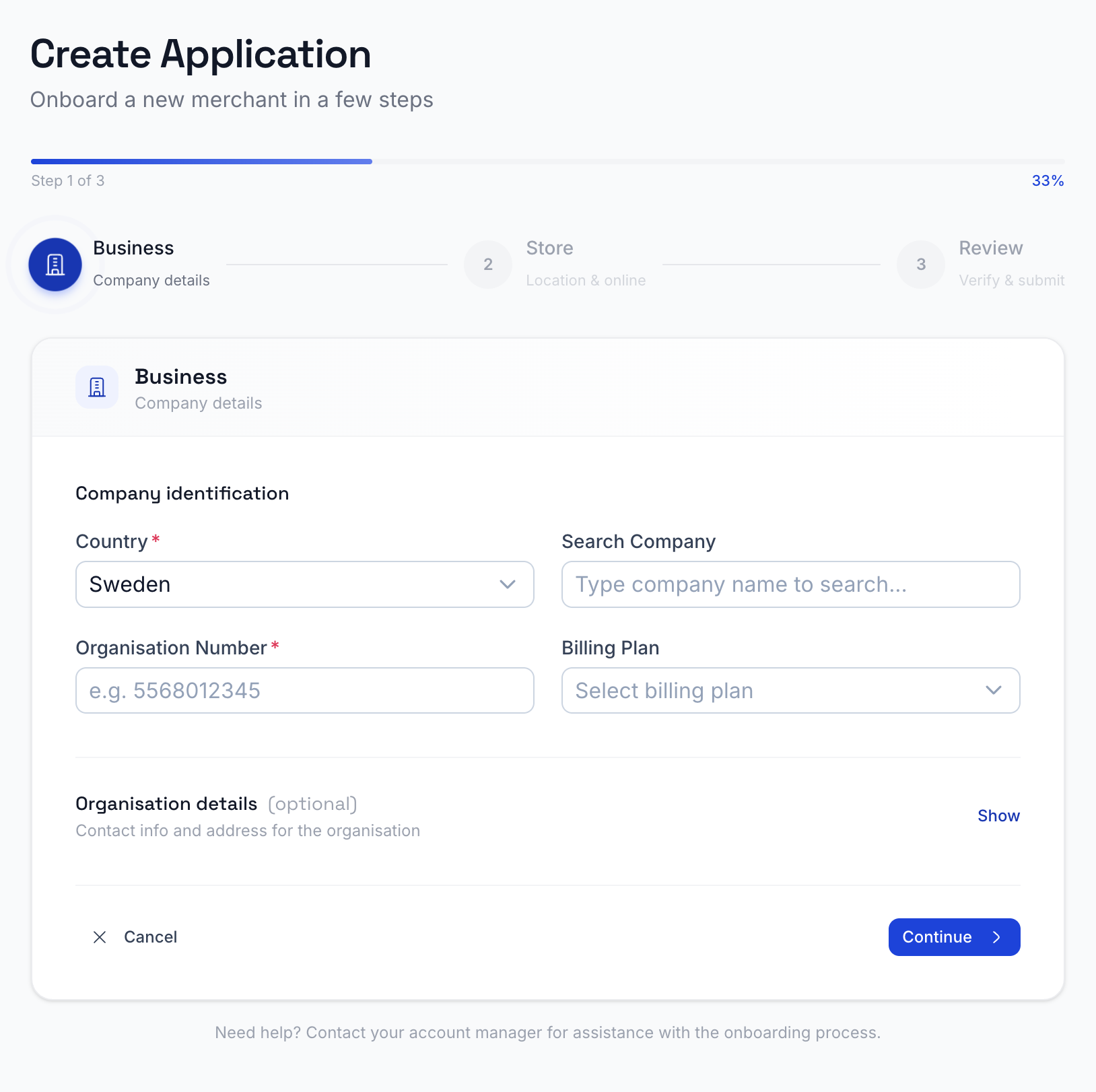 Create New Application
