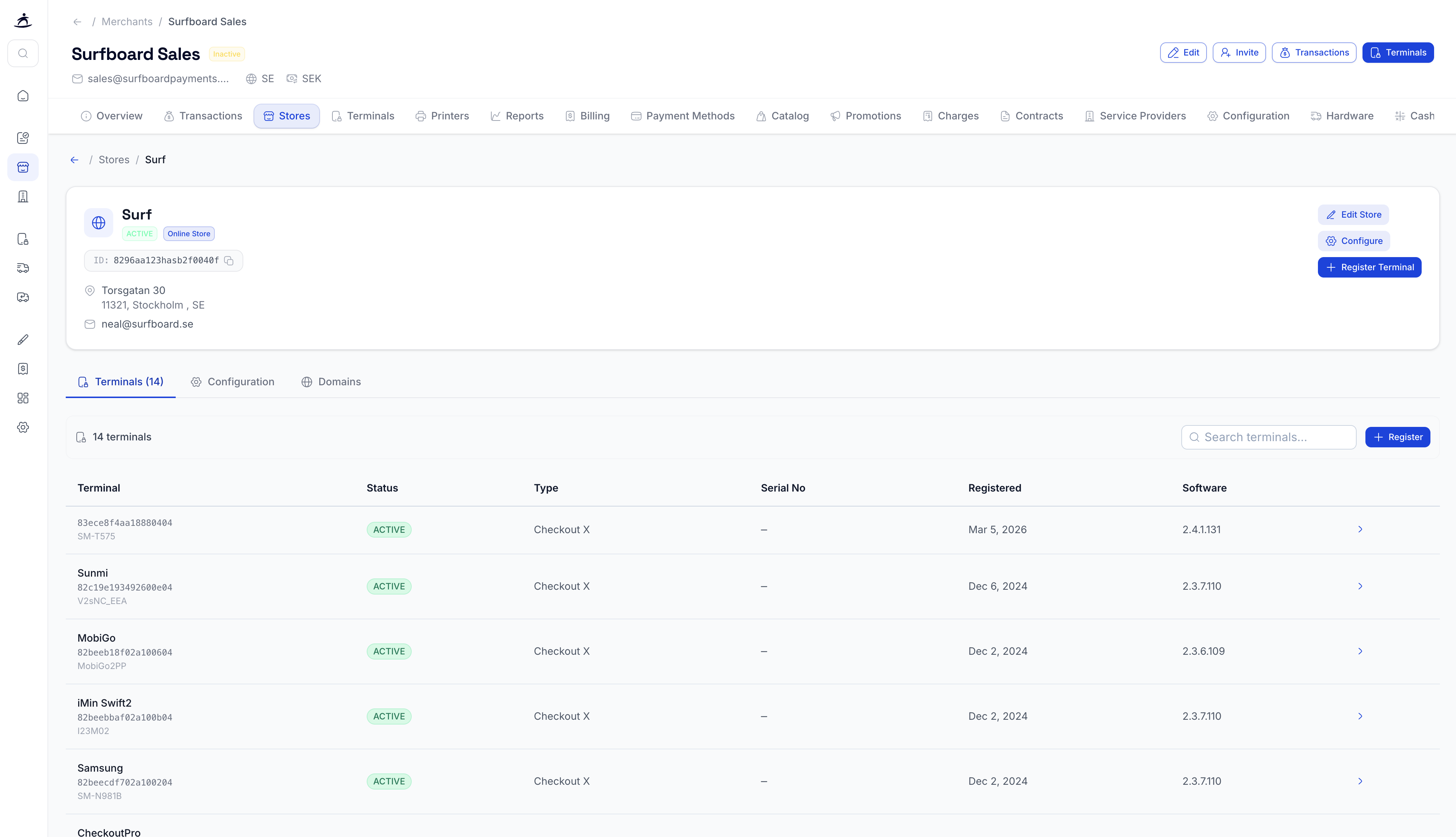 Merchant Page Stores